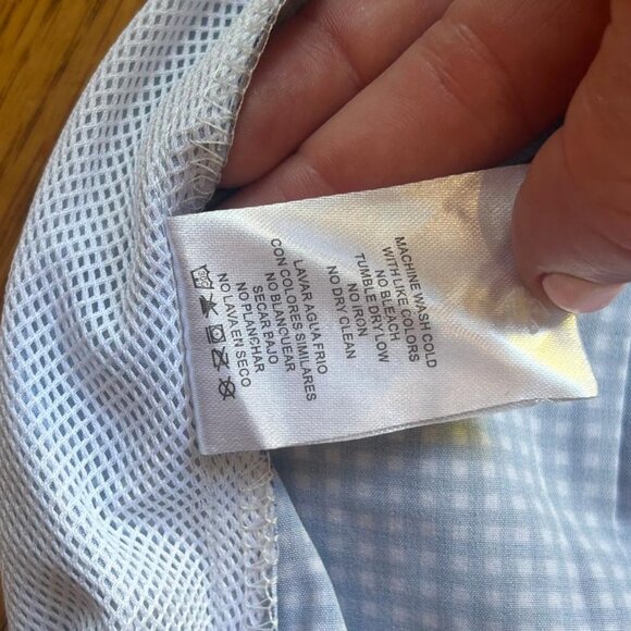 Guayabera- Navy Blue and White Gameday Gingham Dress (Little Girls Size 5) - Picture 7 of 8